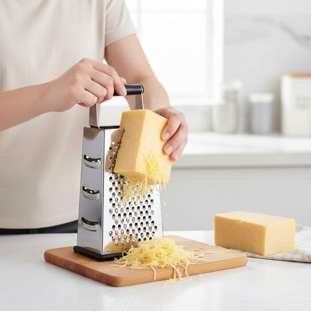 Standing Vegetable Slicer Box Stainless Steel Vegetable Zester 4-Sided Cheese Grater Tower  Fruit