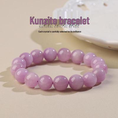 Kunziet, Agaat, Jade, Paarse Kattenoog Edelsteen Armband met Ronde Kralen