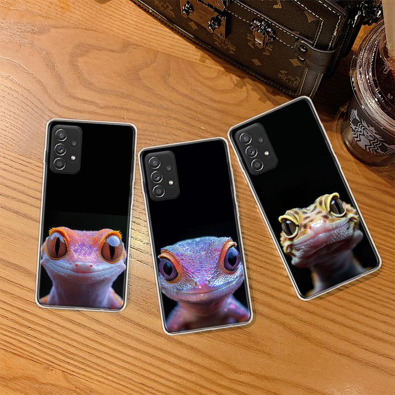 Lizards and Geckos Have Big Eyes Phone Case for Samsung A54 A57 A37 A17 A14 A15 A12 A24 A34 A55 A35 A25 A52S A07 A05S A04S A22 A