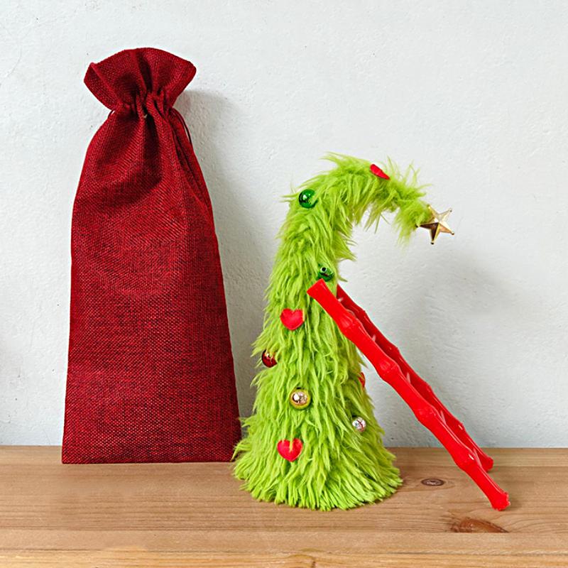 

Рождество Рождественские украшения Мини Рождественская елка Дизайн лестницы Милая плюшевая Рождественская елка Гибкая 31x12см
