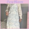 Waterproof Sleeveless Apron With Ink Wash Blue Border For Coffee Shop Use