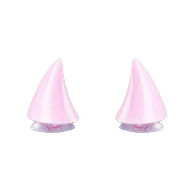 2-1pcs Short Devil Horns Helmet Decorative Sticker Motorcycle Bike Helmet Shape DIY Rubber Decorative Headgear Accessories