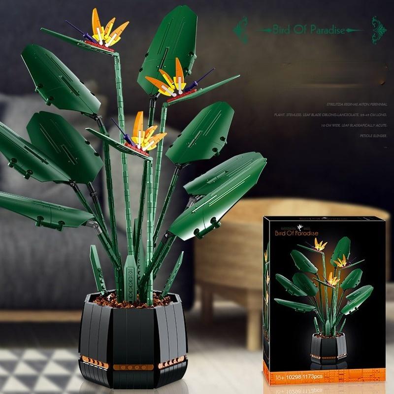 Bird of Paradise Bouquet Rose Building Block Bricks Unziptoy Diy Potted Illustration Holiday Girlfriend Gift