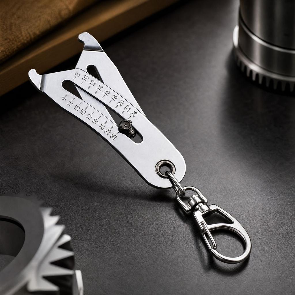 Portable Precision Thread Size Checker Keychain for Fastener Size Identification