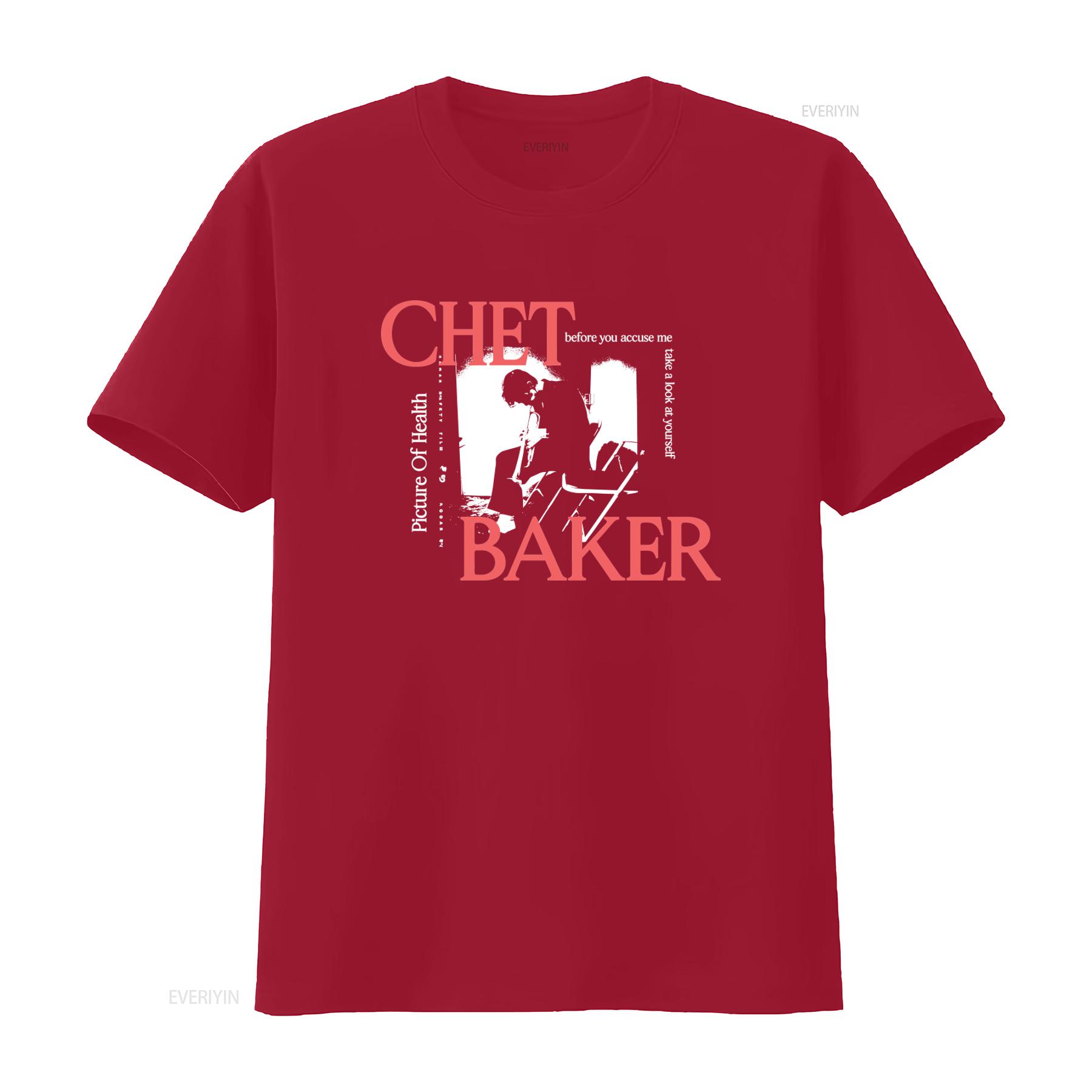 

Hot CHET BAKER PICTURE OF HEALTH Cotton Black T Shirt All Sizes AA230 vintage Washed Versatile Unisex streetwear S