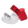 2021 New Summer Fashion Women Wedges Sandals Beach Casual Woman Platform Open Toe Shoes Ladies All-match Rhinestone Sandals