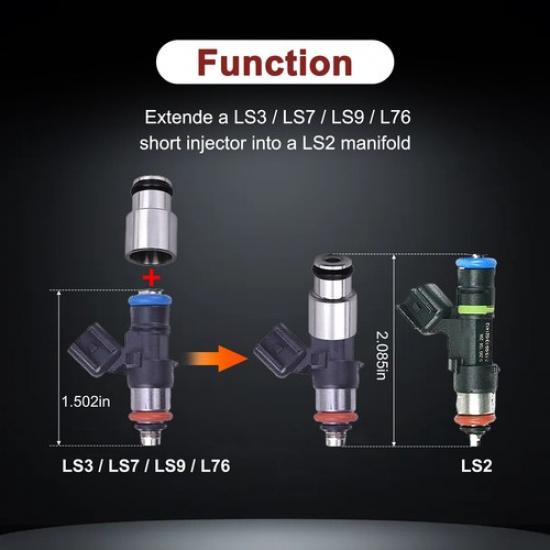 8x LS3 LS7 LS9 L76 Shorty Fuel Injector Spacer for LS1 LS2 Intake Fuel Rail US