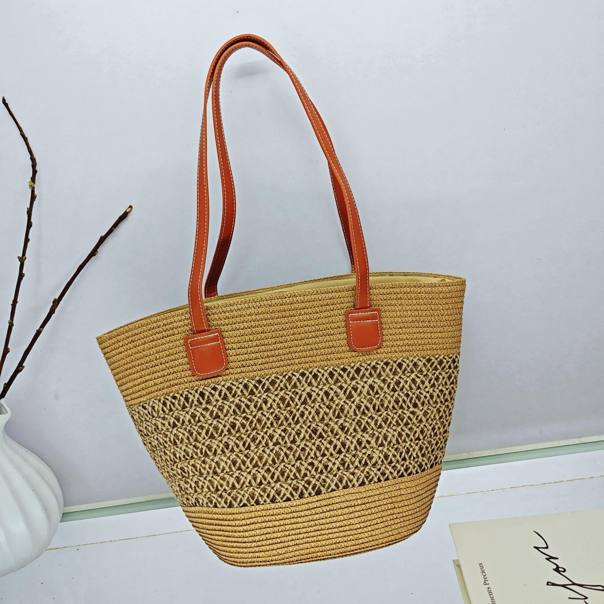 Straw Bag Women S Summer Rattan Bag Tote Bag Wind Shoulder Beach Bag Niche Literary New