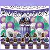 Decorações de Festa de Aniversário Lightyear Com Bandeirola de Letras, Cartões para Bolo e Balões
