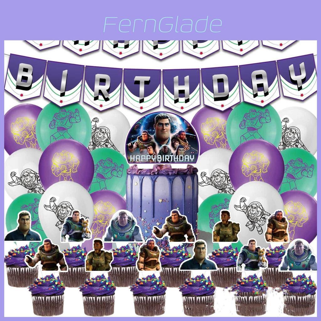 Lightyear Birthday Party Decorations With Letter Flag Pulling Cake Cards And Balloons