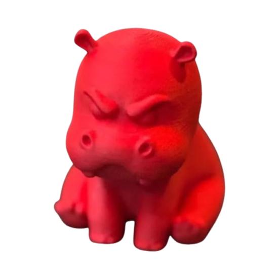Angry Hippo Figurine 3D-Printed Hippo Ornament Desk Buddy Grumpy Hippo Statue