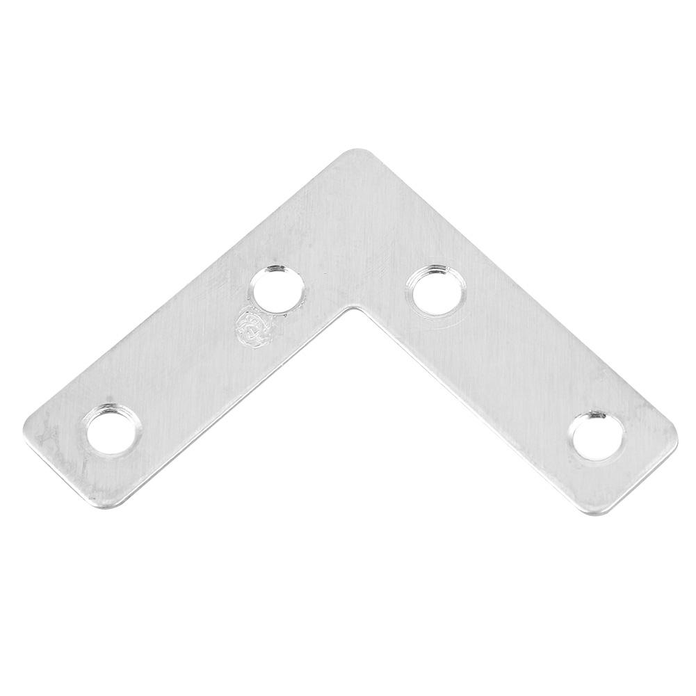 50 peças Placa de Canto em L de Aço Inoxidável Conector Conexões para Móveis Conectores (80 mm)