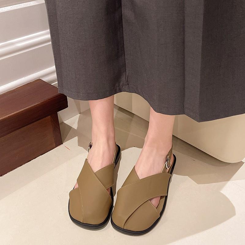 Baotou sandals women's 2025 summer new casual flats trend