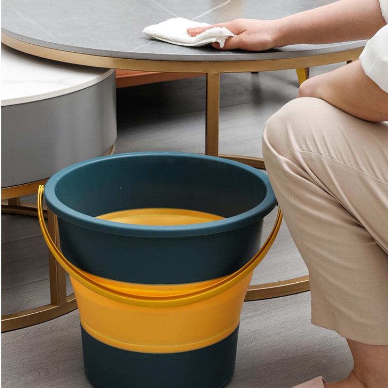 One 5L Folding Bucket for Camping, Fishing, and Travel Portable and Easy To Store Suitable for Car Washing and Cleaning Supplies