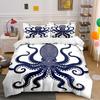Octopus Pattern In Navy Blue Bedding Duvet Cover Set Duvet Cover Pillowcases  (1*Duvet Cover 2*Pillowcases, Without Duvet Insert)