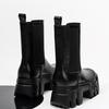 Trendy Chelsea Men's Boots High Top Male Punk Sle Leather Boots Man 8cm Heightened Digger Boots for Men