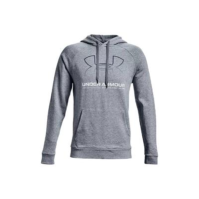 Project Rock Rival Lock Up Logo Printed Training Hoodie Men Hoodies Gray 1366724-035