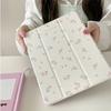IPad Pro 12.9 Inch Case With Mirror Surface Tri-Fold Stand Pen Slot Floral Print PC Cover Air/Mini/10th Gen