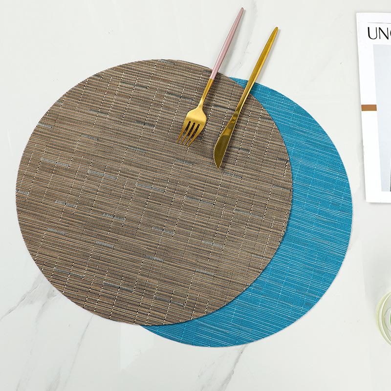 Europese 11cm ronde pvc placemat bamboe patroon huisisolatie westerse eettafelmat hotel teslin placemat onderzetter