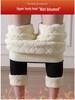 Women's High Waist Thick Wool Blend Leggings Extra Warm Fleece-Lined Knee Pad Pants