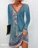 2025 Women's Ethnic Print V-Neck Short-Sleeve Dress - Spring/Summer Collection