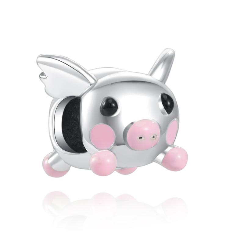 New Copper Chameleon Rainbow Horse Flamingo Pendant Bead Fit Original Charms Bracelet Trinket Jewerly Accessories