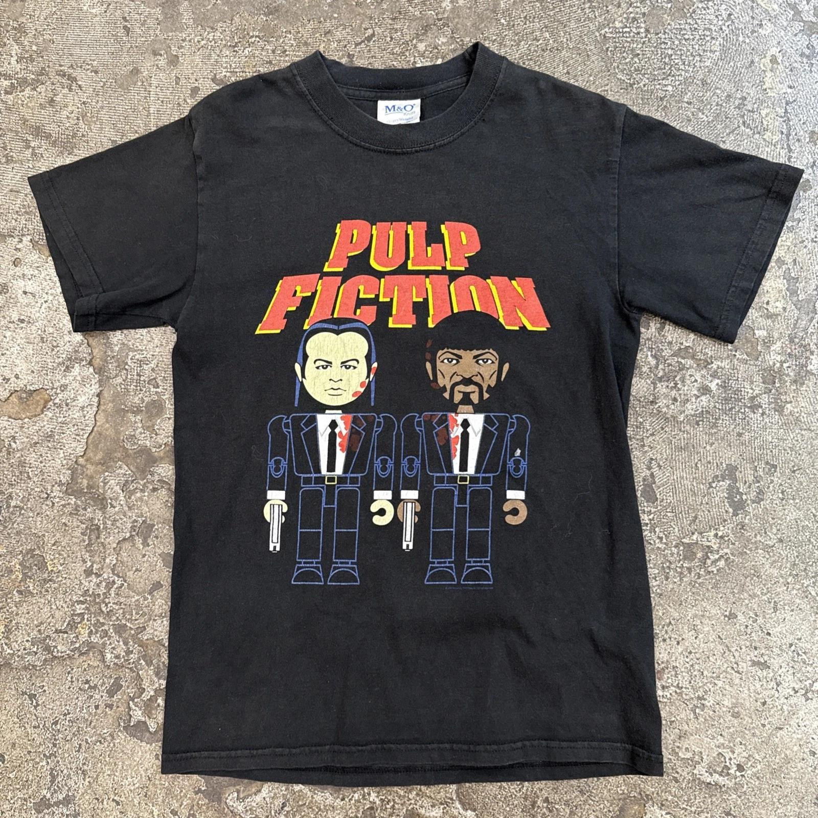 VTG Y2K Pulp Fiction Jules & Vincent Toy Graphic Movie T-shirt Black Mens S L