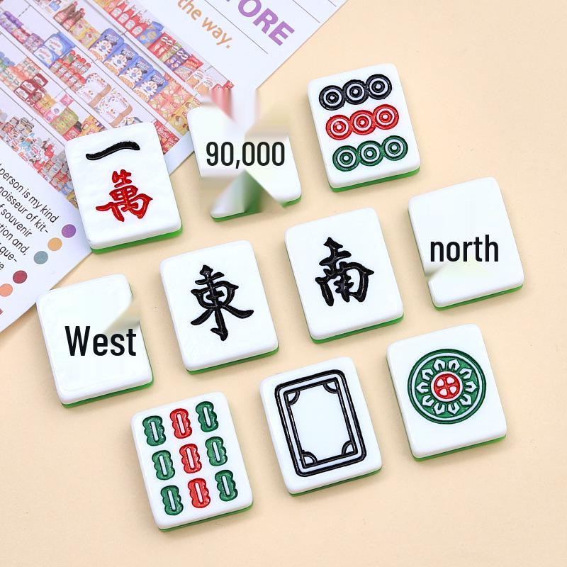 Cartoon Mahjong Resin Ornaments: DIY Hair Clips, Shoe Buckles, Cream Glue Accessories