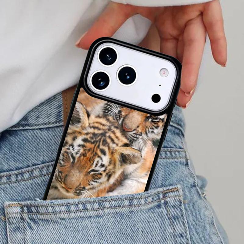 Zoo Animals 1 Tiger Cubs Phone Case for iPhone 17ProMax 12 13 14 15 16e 17 Pro Max Plus Air Cover