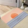 Bohemian Sunrise Sea Scene Doormat - Abstract Farmhouse Style, Machine Washable Polyester Carpet, Indoor/Outdoor Entrance Decora