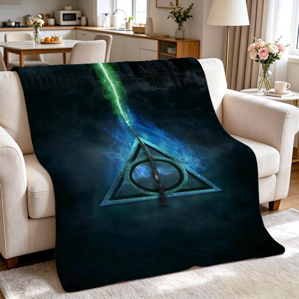 Hogwarts Magical Essentials Theme Blanket Fluffy Plush Throw Blanket For Living Room Gaming Room Home Party Decor Christmas Gift