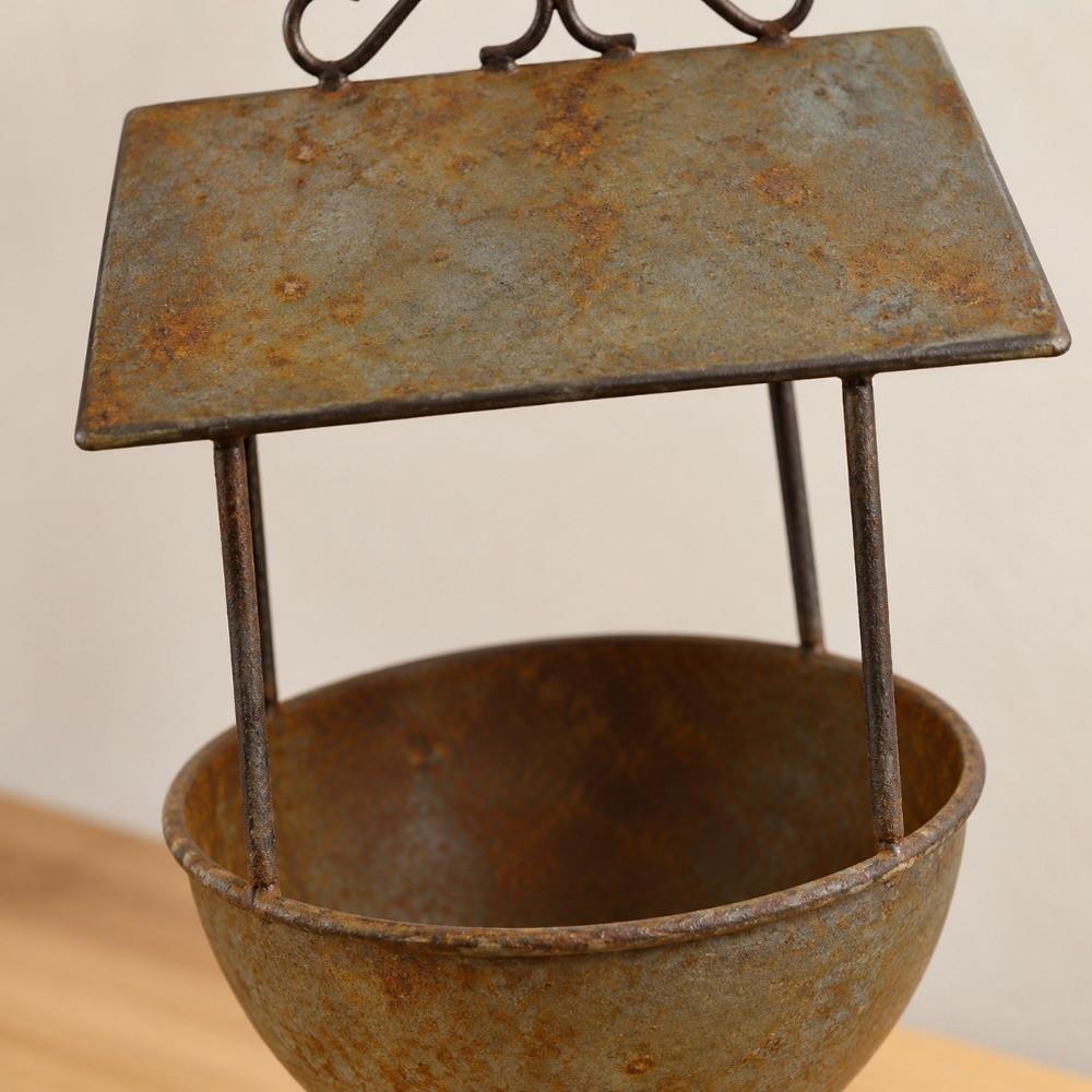 Rusty Red Hanging Bird Feeder Rainproof Water Feeding Station Creative Bird House Feeder Yard