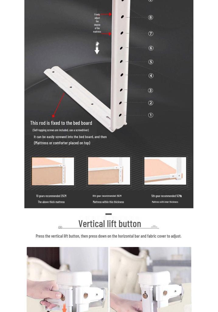Baby Bed Rail Guard: Raised Anti-Fall Barrier for Cribs
