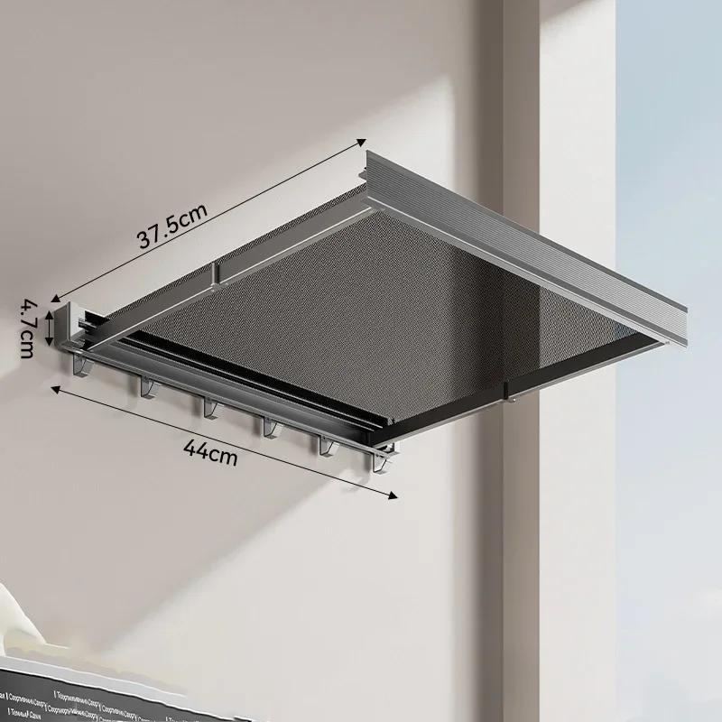 

Выдвижная сушилка для белья из алюминия, экономящая пространство, утолщенная вешалка для одежды для ванной комнаты, шкафа, прачечной, домашних принадлежностей серый