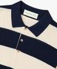 MAN ON THE BOON Striped Long Sleeve Polo Knit_Navy 4716113017