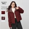 Women's Winter Rum Red Quilted Puffer Cotton Jacket