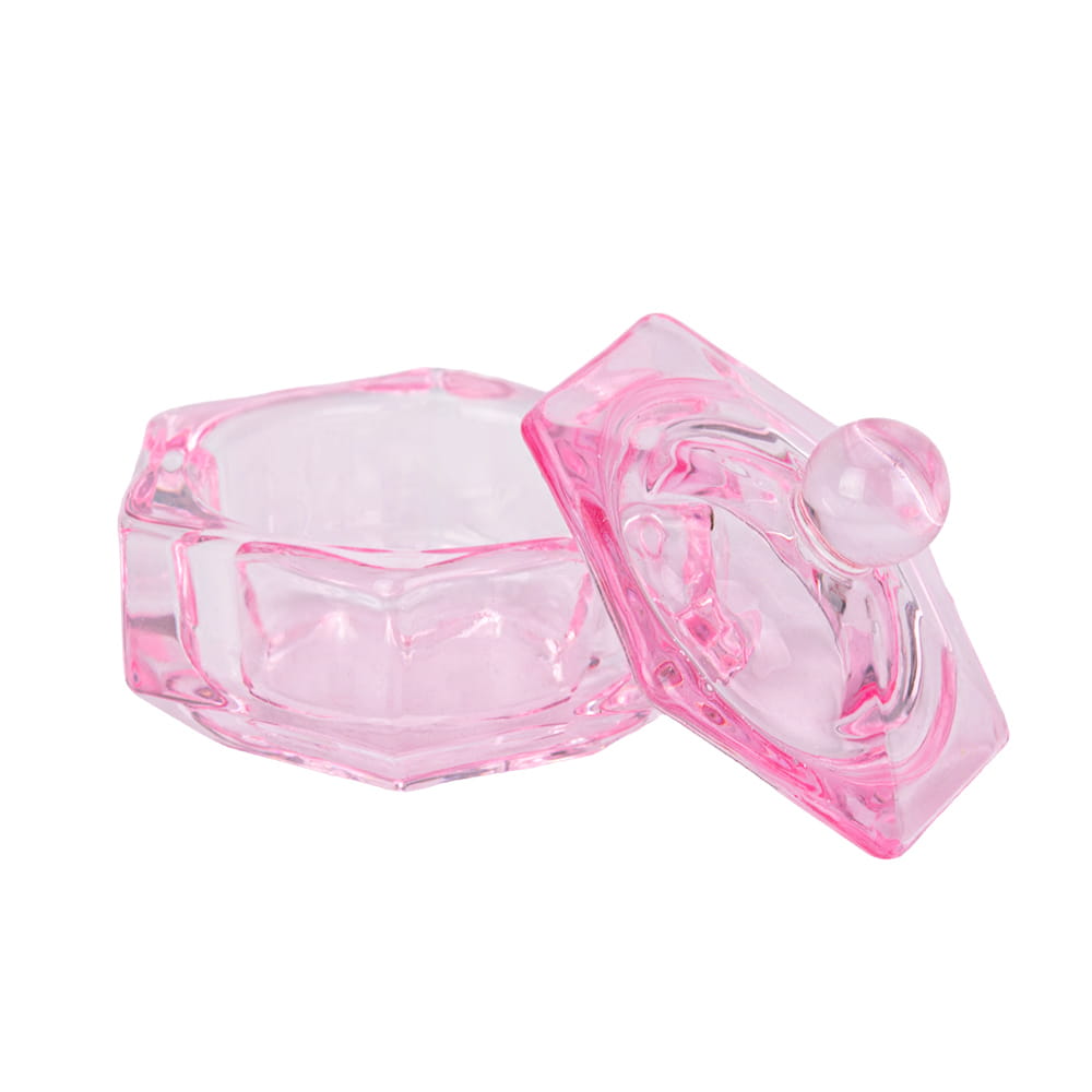 Glass Shot Glass With Lid for Liquid, Cleaner, Henna Pink