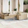 VidaXL Garden Lounge Set with Cushions 10 Pcs Beige Braided Resin 3269398