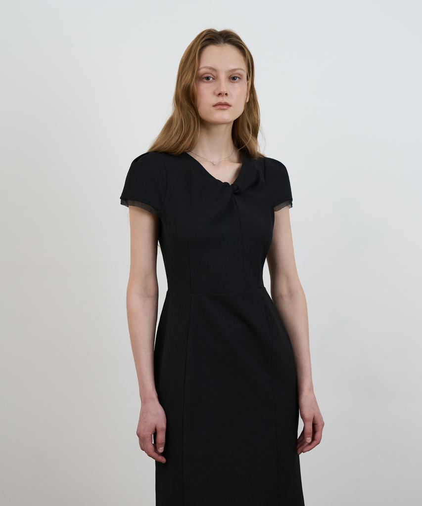 DEHEVE Twist Layered Long Dress [Black]