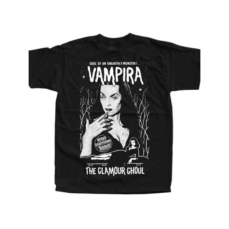 Vampira Horror Graphic T-Shirt - Officially Inspired Vampire Icon Design with Vampira Logo & Blood Drip Text - Soft Breathable Unisex Tee for Men &
