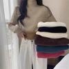 Pullover Autumn and Winter Sweater Women's Fleece Thickened Integrated Fleece with Semi-turtleneck Pullover Bottoming Knitted Sweater Thermal Top