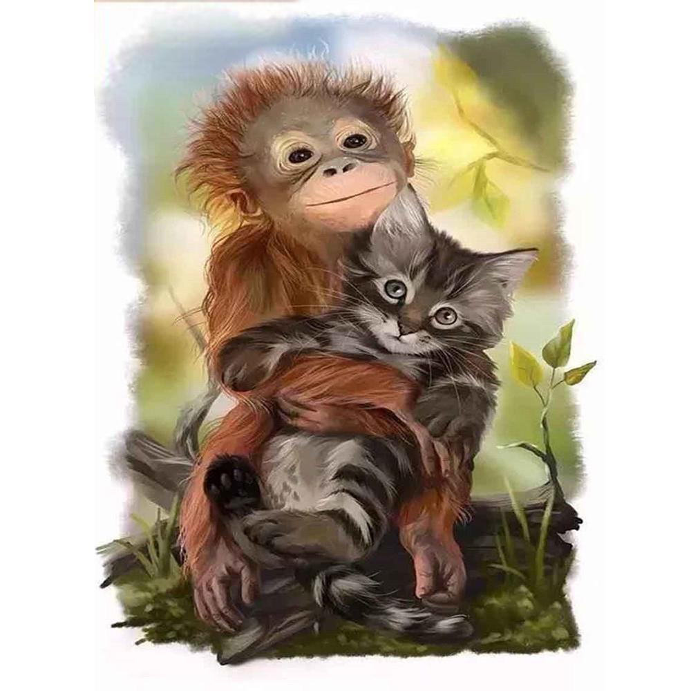 Full Square/Round Diamond Painting Mountain Landscape Mountain Pictures of Rhinestones 5D Diamond Embroidery Tiger Deer Animal Mosaic Wall Art