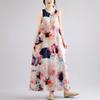 Sleeveless Plus Size Cotton Vintage Floral New In Dresses for Women Casual Loose Long Summer Dress