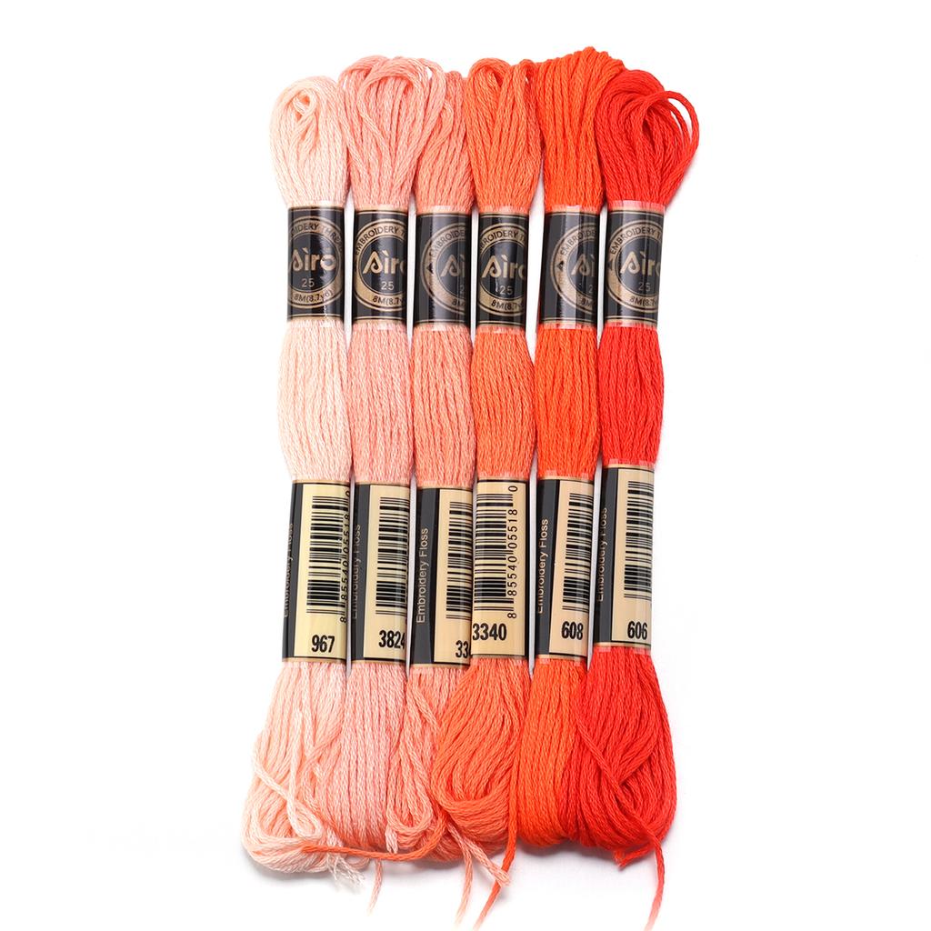 6pcs/lot Colorful Cross Stitch Threads Polyester Embroidery Threads DIY Hand Sewing Knitting Embroidery Supplies Accessories