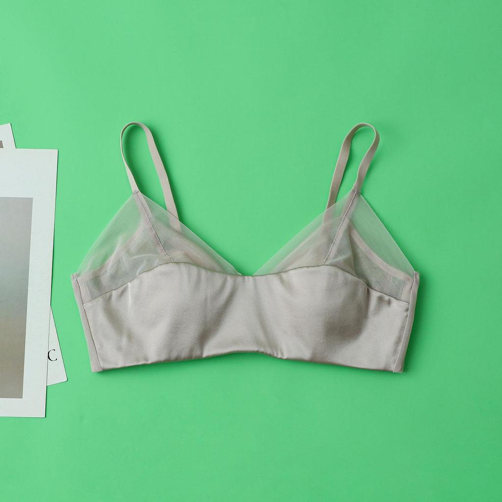 Silk Satin Seamless Wireless Mulberry Bra – Breathable & Invisible for Summer