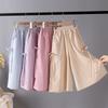 Summer Girls Wide Leg Pants Summer Thin Kids Cropped Yamamoto Pants Children Loose Casual Trousers Teenage Clothing 1-12 Years