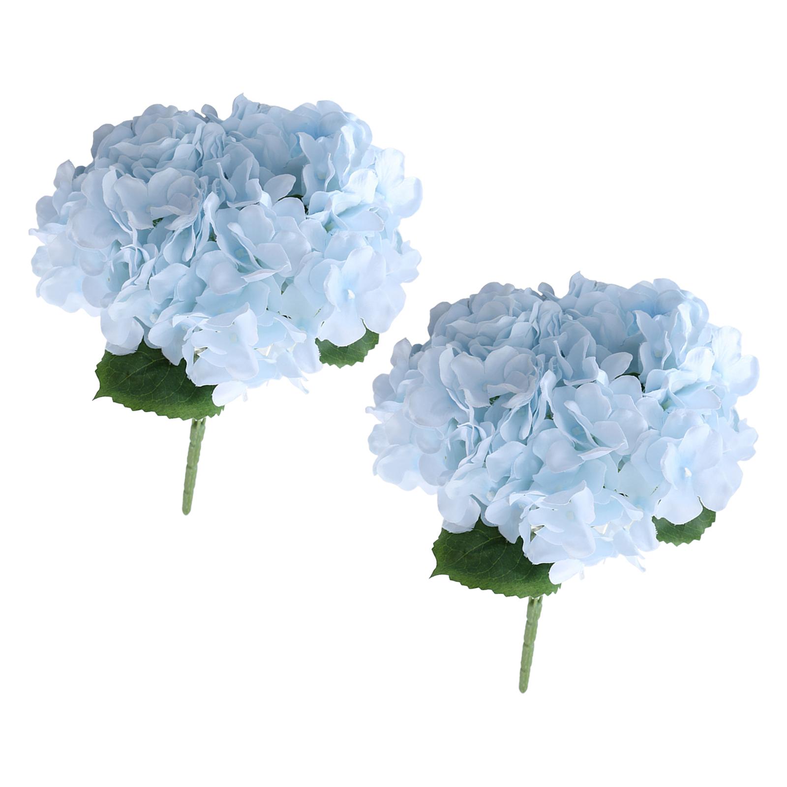 

2шт букет цветов гортензия цветок стол центральные украшения цветочные композиции искусственная гортензия для годовщины вечеринки дома светло-синий