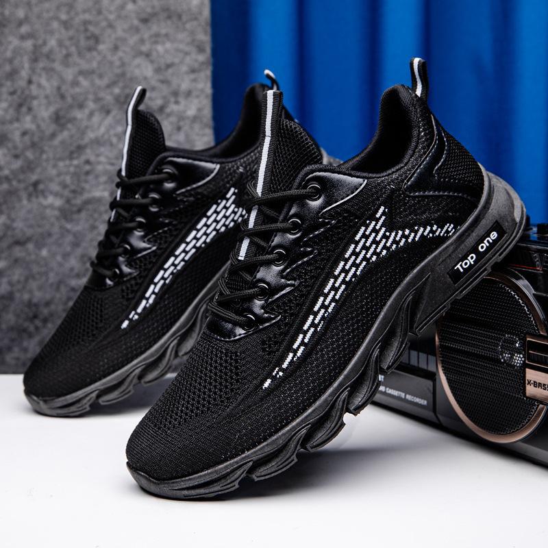 Herbst Neue Herrenschuhe Sport Mesh Fliegende Gewebte Schuhe Leichte Luftkissen Freizeitschuhe Trendy Daddy Schuhe Herren