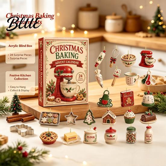 Stocking Stuffers for 2D Ornament Advent Calendar Christmas Baking Children 2026 24-Day Acrylic Set 24