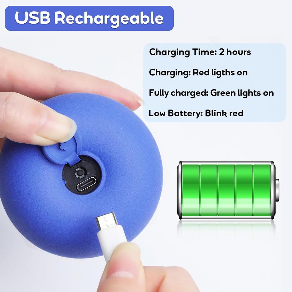 Interactive Dog Toys Touch Activated Bouncing & Jumping Dog Ball with Rope, Squeaky Doggie Toys To Keep Them Busy